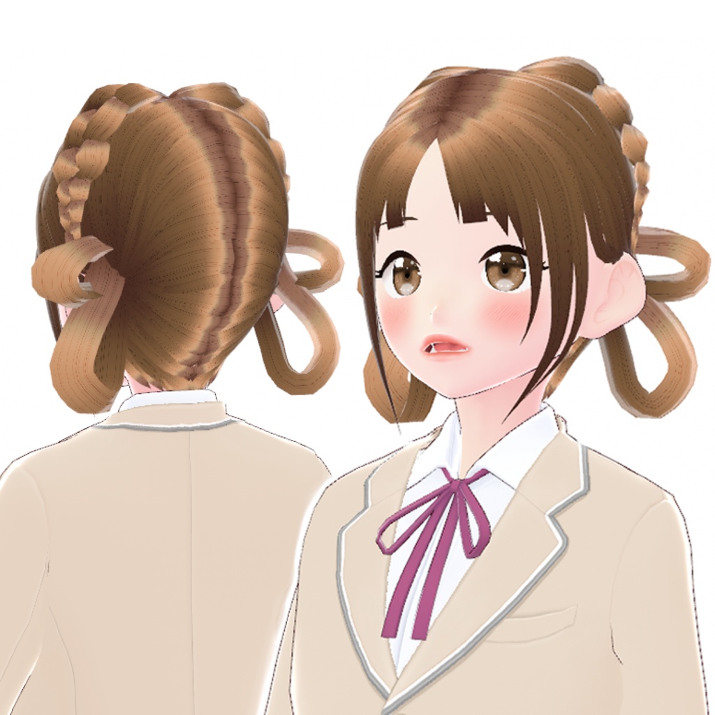  【VRoid】正式版・β版 Hair Preset -  Official / Stable and Beta Version Hair Preset - Beta and Stable - Twin Ring Head Braids