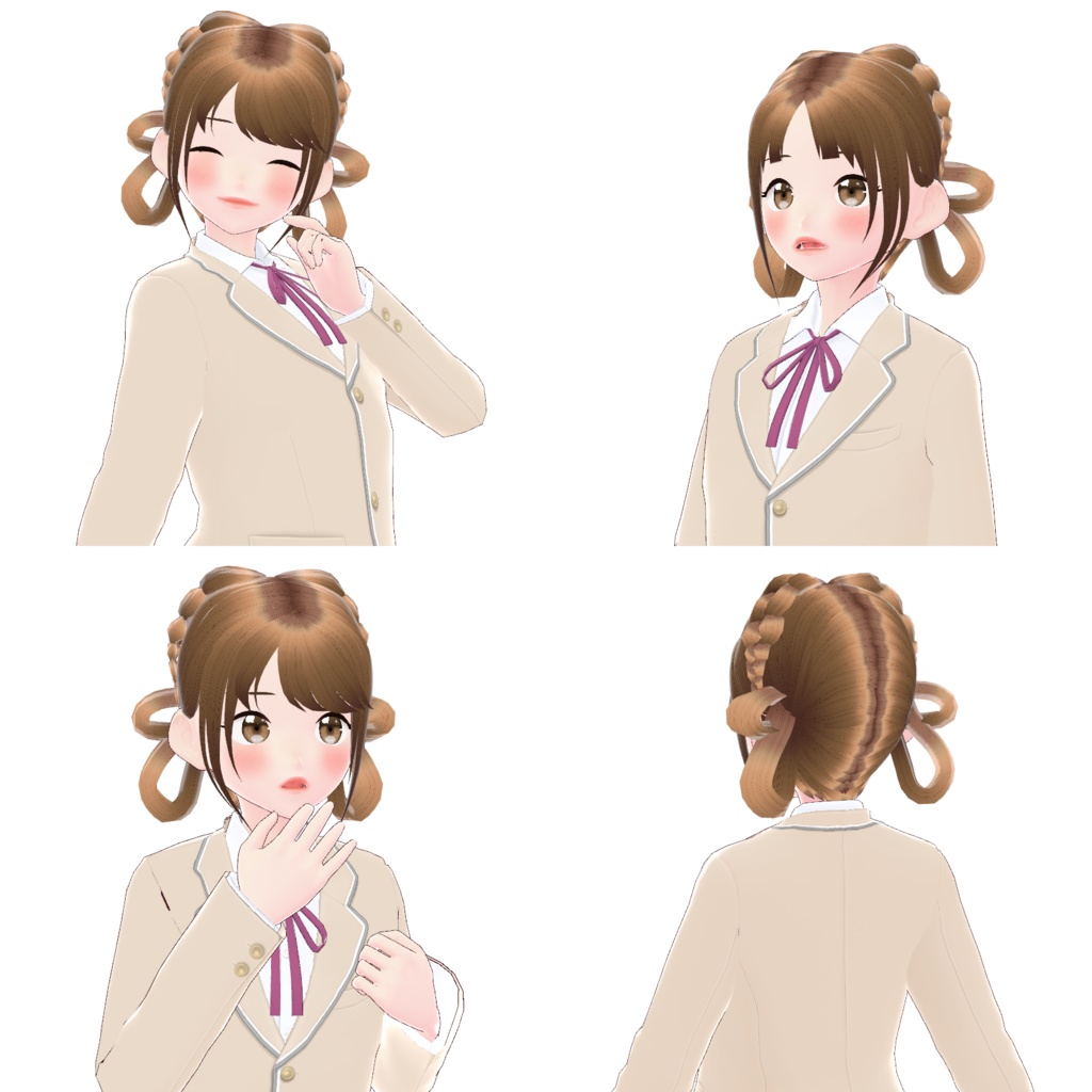 【VRoid】正式版・β版 Hair Preset -  Official / Stable and Beta Version Hair Preset - Beta and Stable - Twin Ring Head Braids