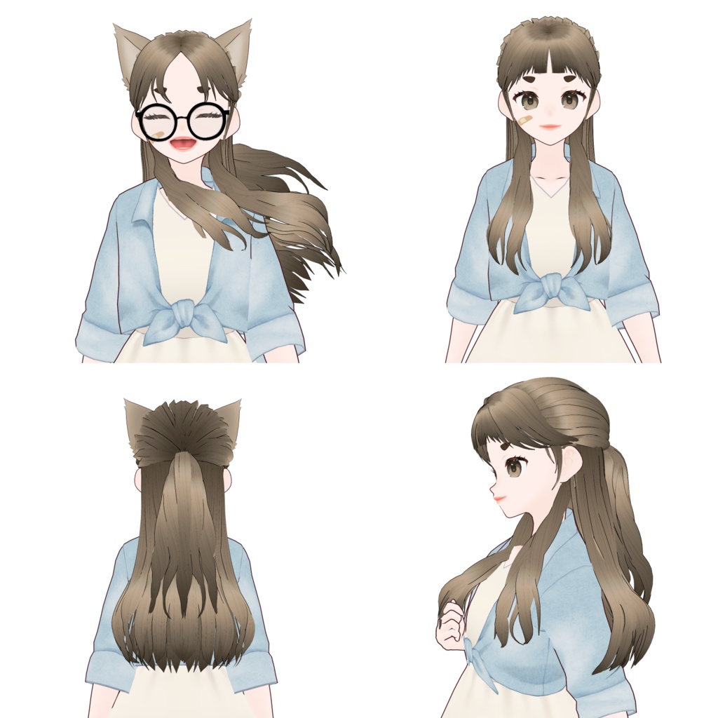 【VRoid】正式版・β版 Hair Preset - Official / Stable and Beta Version - Long Hair