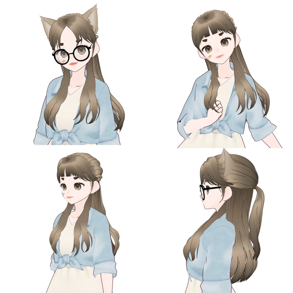 【VRoid】正式版・β版 Hair Preset - Official / Stable and Beta Version - Long Hair