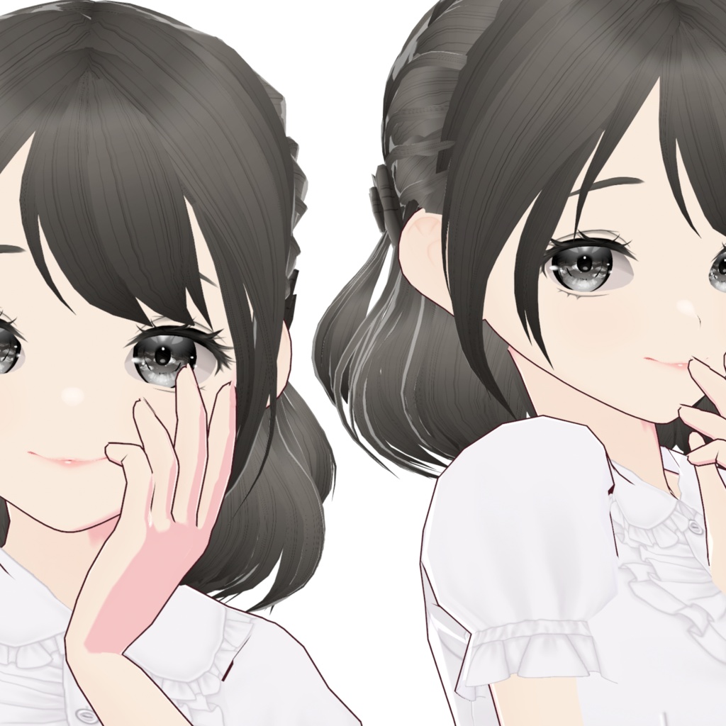 【VRoid】正式版・β版 Hair Preset - Official / Stable and Beta Version - Short Half Twintails Braids