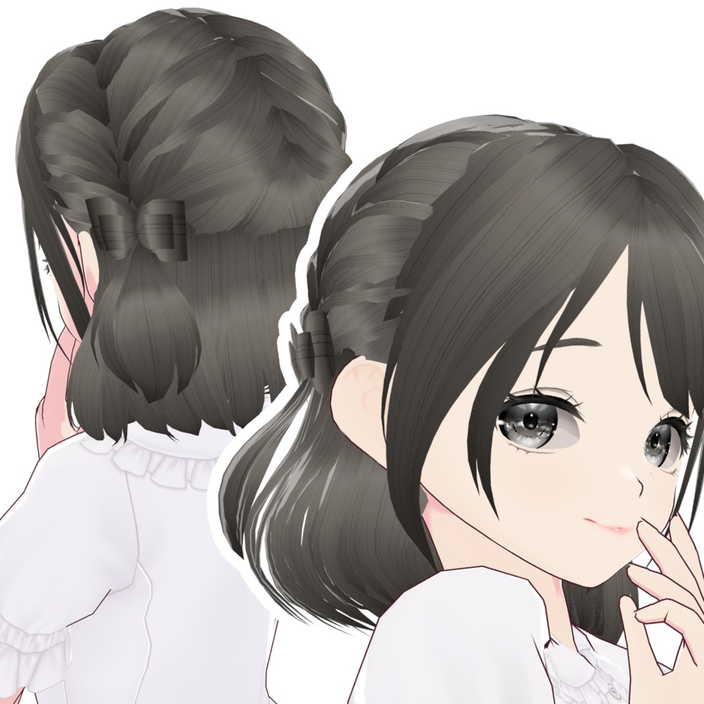  【VRoid】正式版・β版 Hair Preset -  Official / Stable and Beta Version - Short Half Twintails Braids