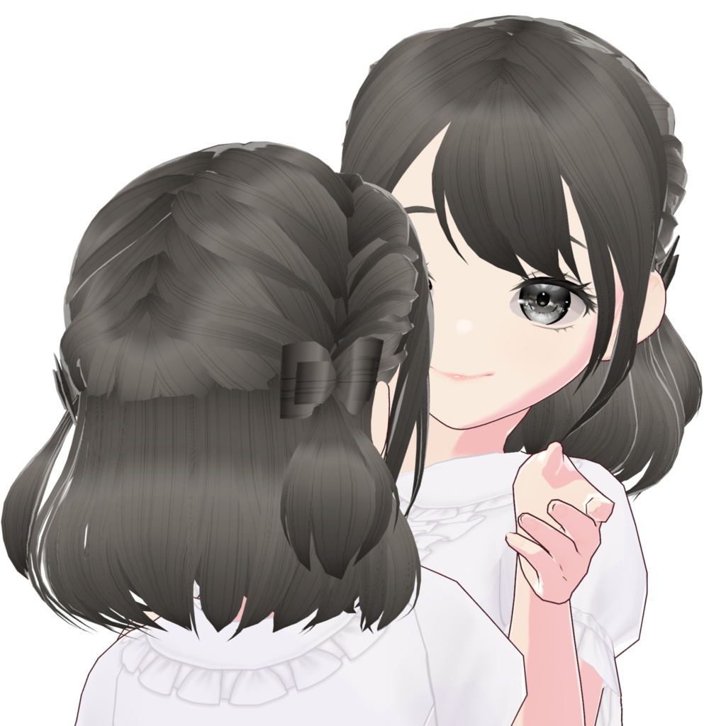 【VRoid】正式版・β版 Hair Preset - Official / Stable and Beta Version - Short Half Twintails Braids