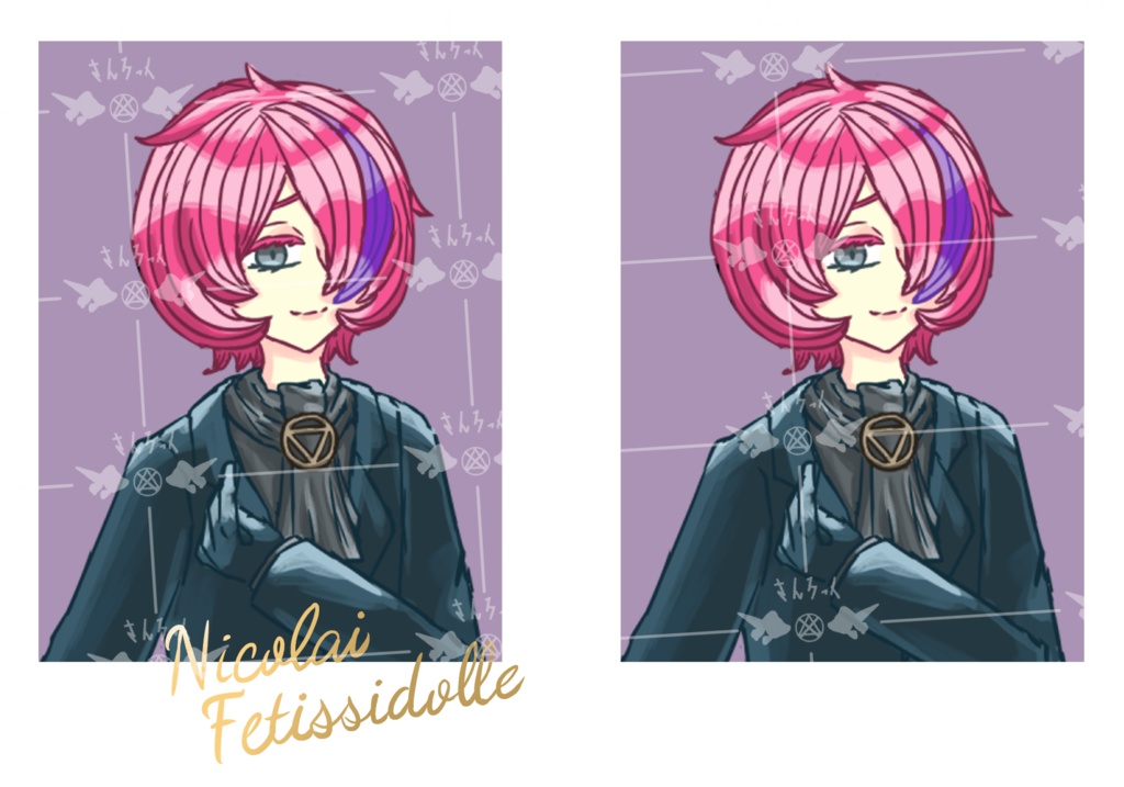 「思慮する金魚は紫色」美麗にこくんチェキ風ブロマイド