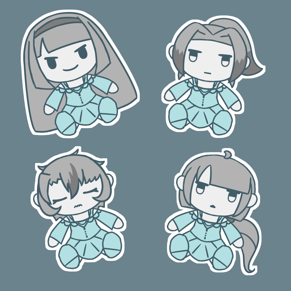 「ブックエンド・シャワールーム」ぬいぐるみ風イラスト