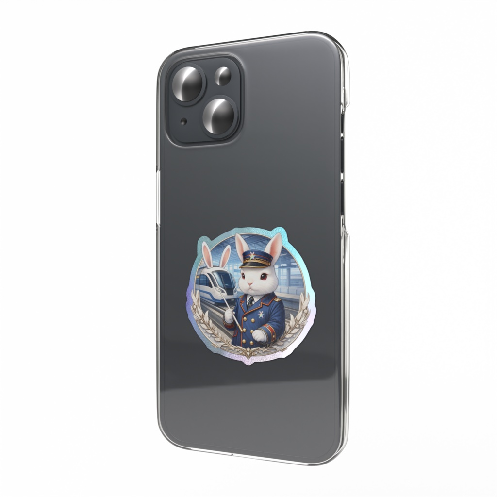 スマホステッカー ぴょん速くんとピョン速号（オーロラ）