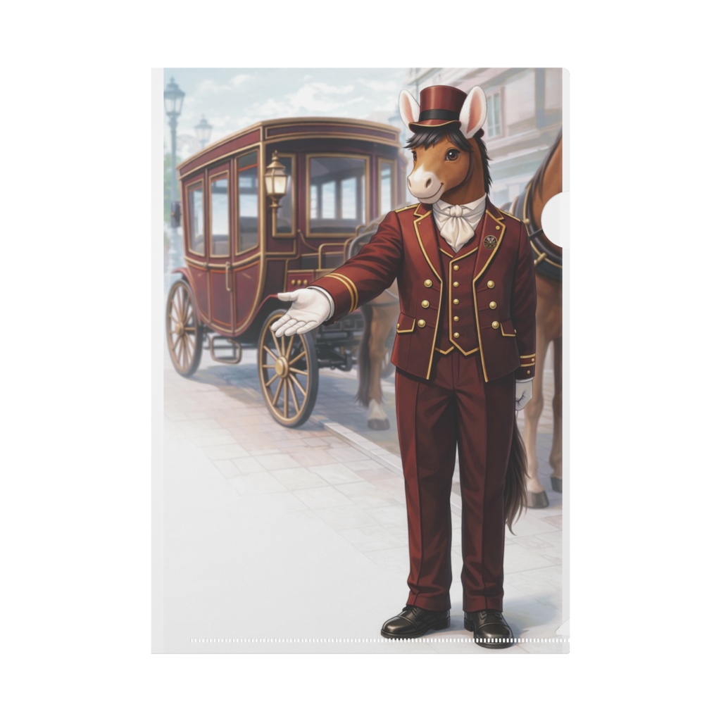 クリアファイル トロットくん（馬車へご案内）