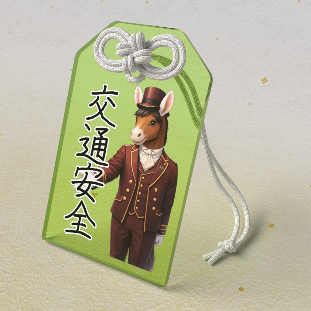 アクリルお守り『交通安全』トロットくん（御者Ver）