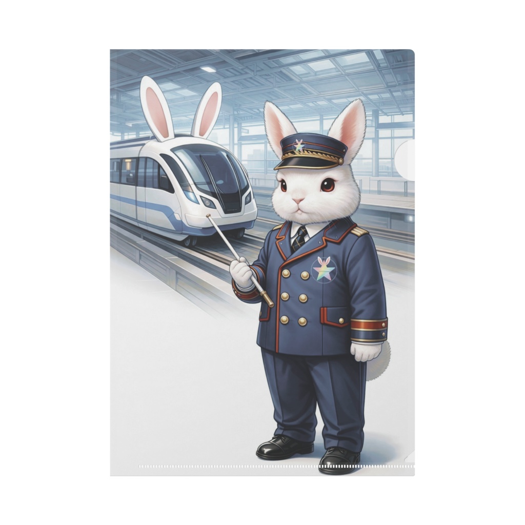 クリアファイル ぴょん速くんとぴょん速号(集合/構内)