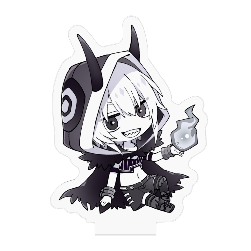 屍鬼の2周年記念アクリルフィギュア_白黒Ver.