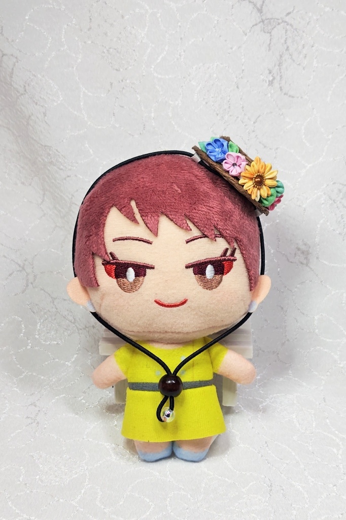 【つまみ細工】麦わら風帽子 こげ茶