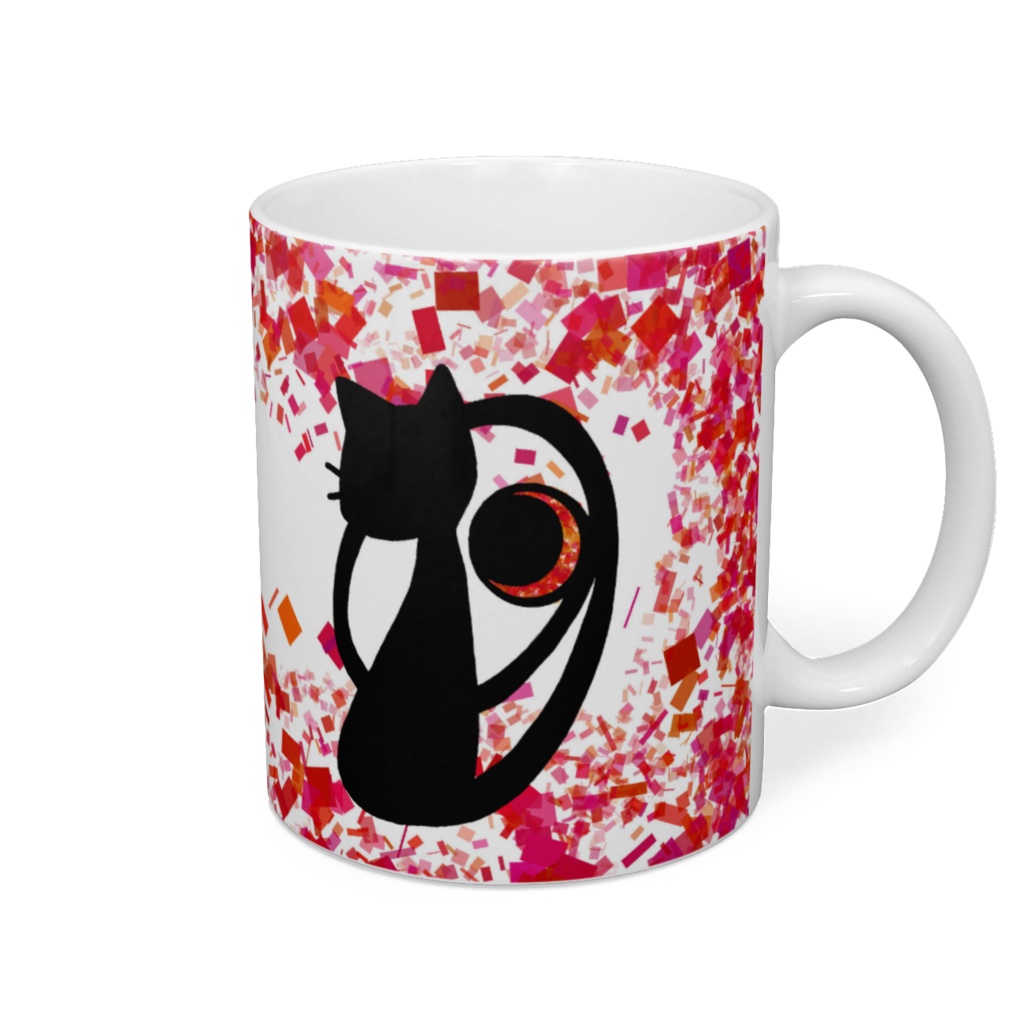 【黒ねこ】【白ねこ】ガーネットマグカップ