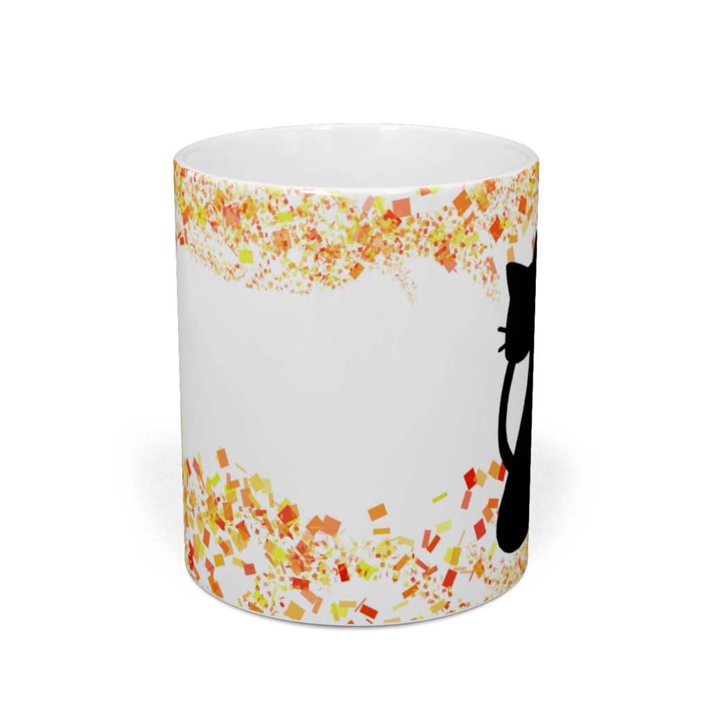 【黒ねこ】【白ねこ】イエローダイアモンドマグカップ