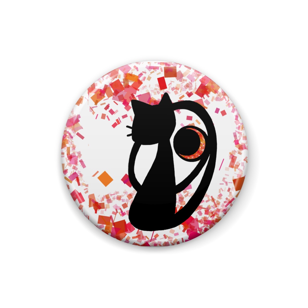 黒ねこ缶バッチ