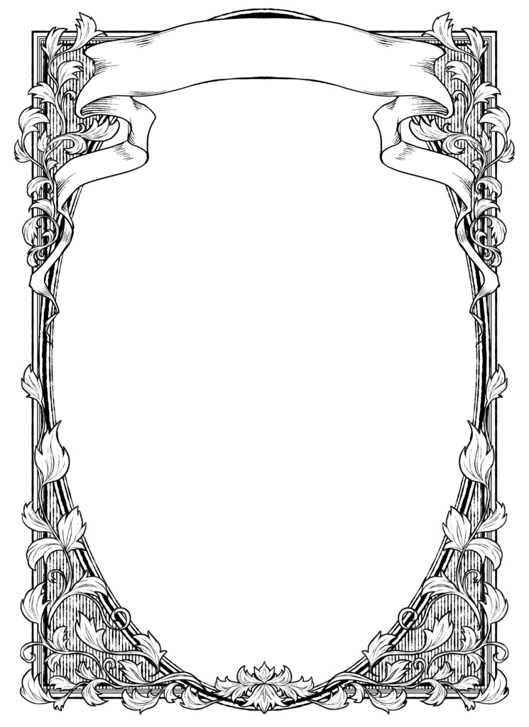 【画像素材】文字入れ部分付レトロツタ柄枠