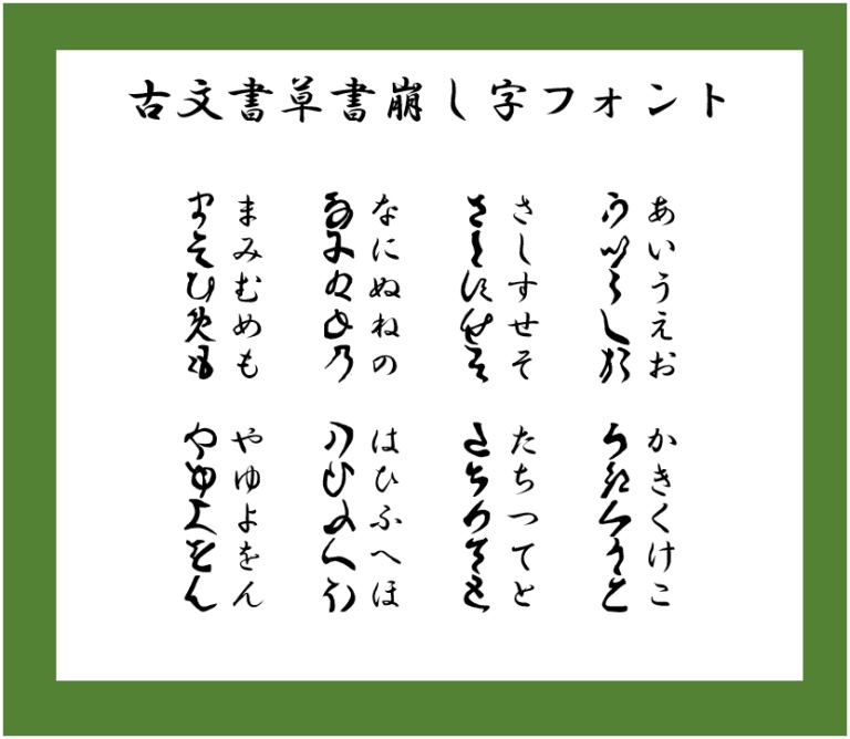 古文書崩し字かなフォント