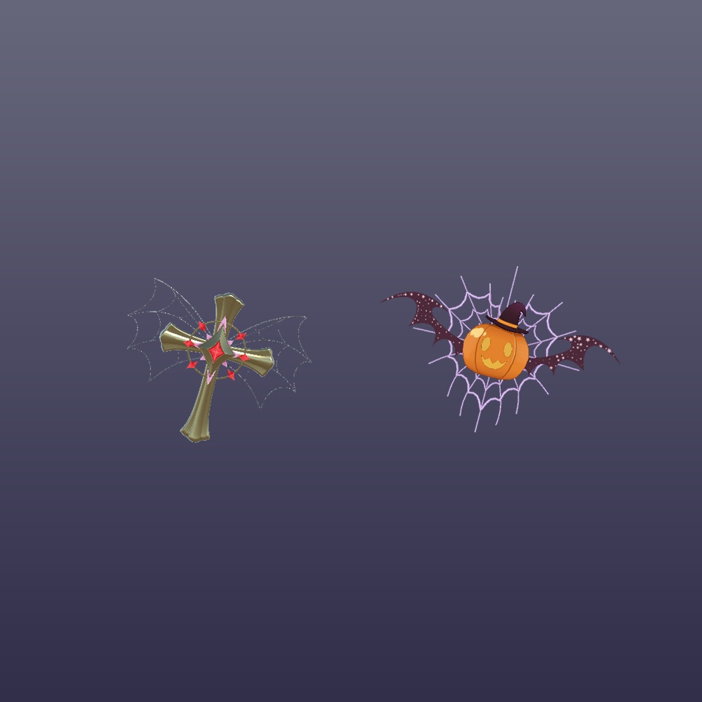 【VRChat想定】HalloweenAccessories 3Dアクセサリ2種