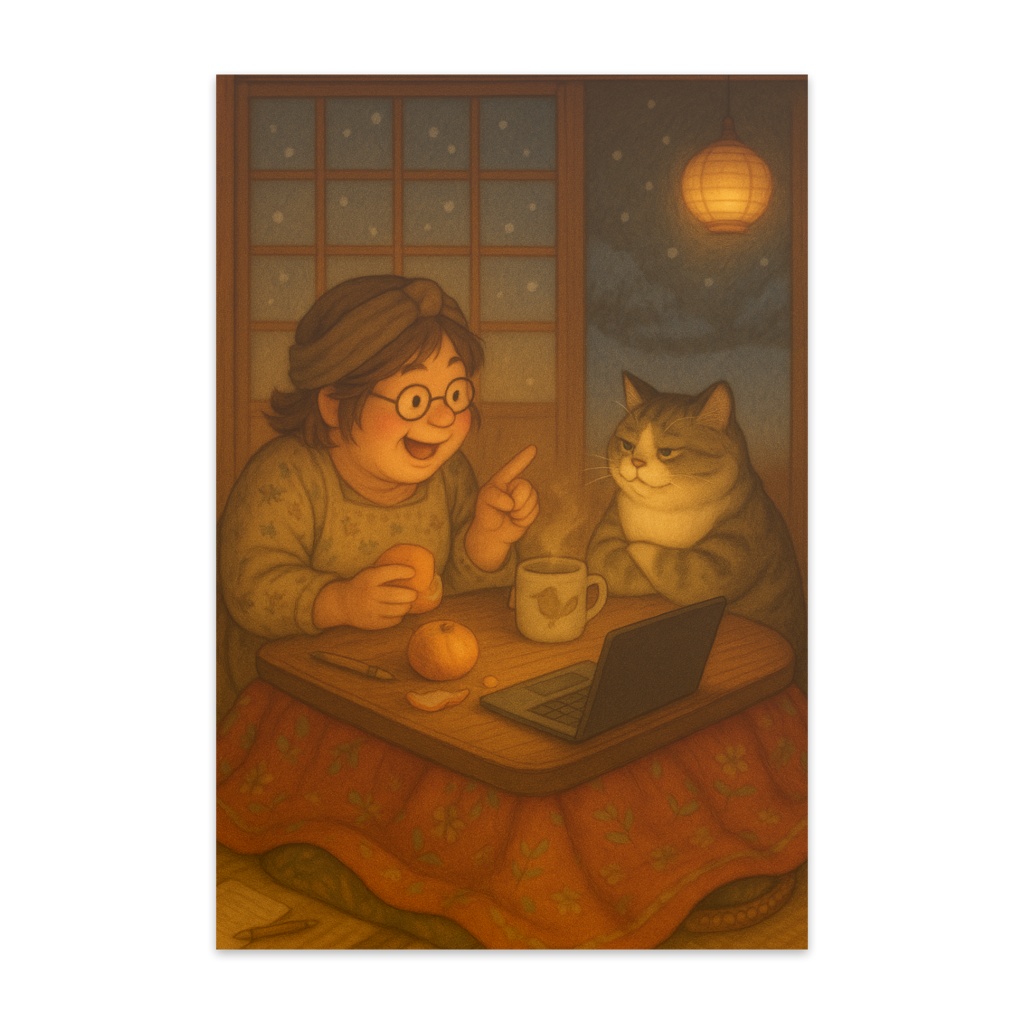 ほっこり夜の工房ポストカード（ねこいろ堂シリーズ）10枚セット