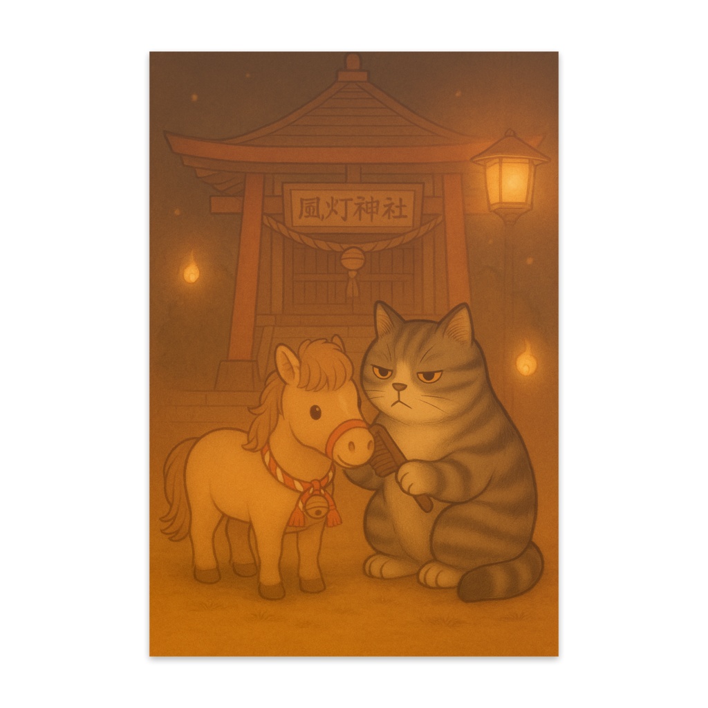 ねこいろ堂ポストカードセット（干支と茶寅嵐）10枚組