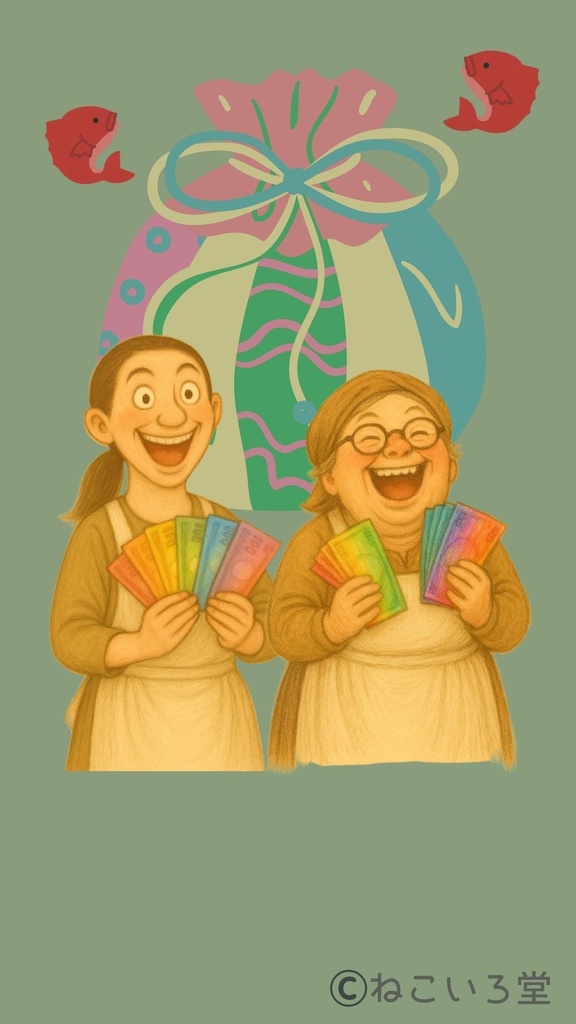 ねこいろ堂スマホ壁紙|ほっこり金運アップ*強欲オバハン