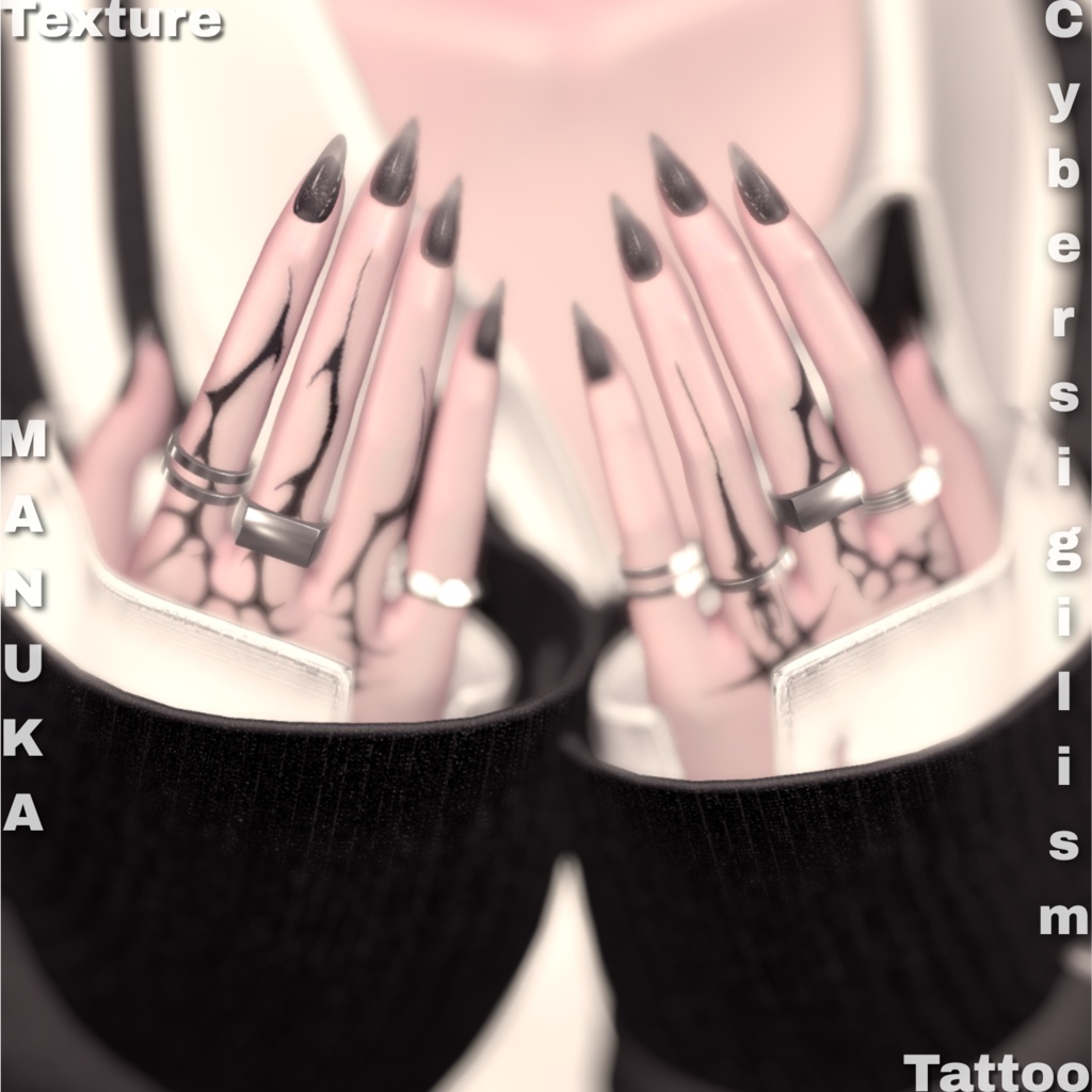 【Manuka専用】Cyber Sigilism Tattoo (手 hand)【Texture】