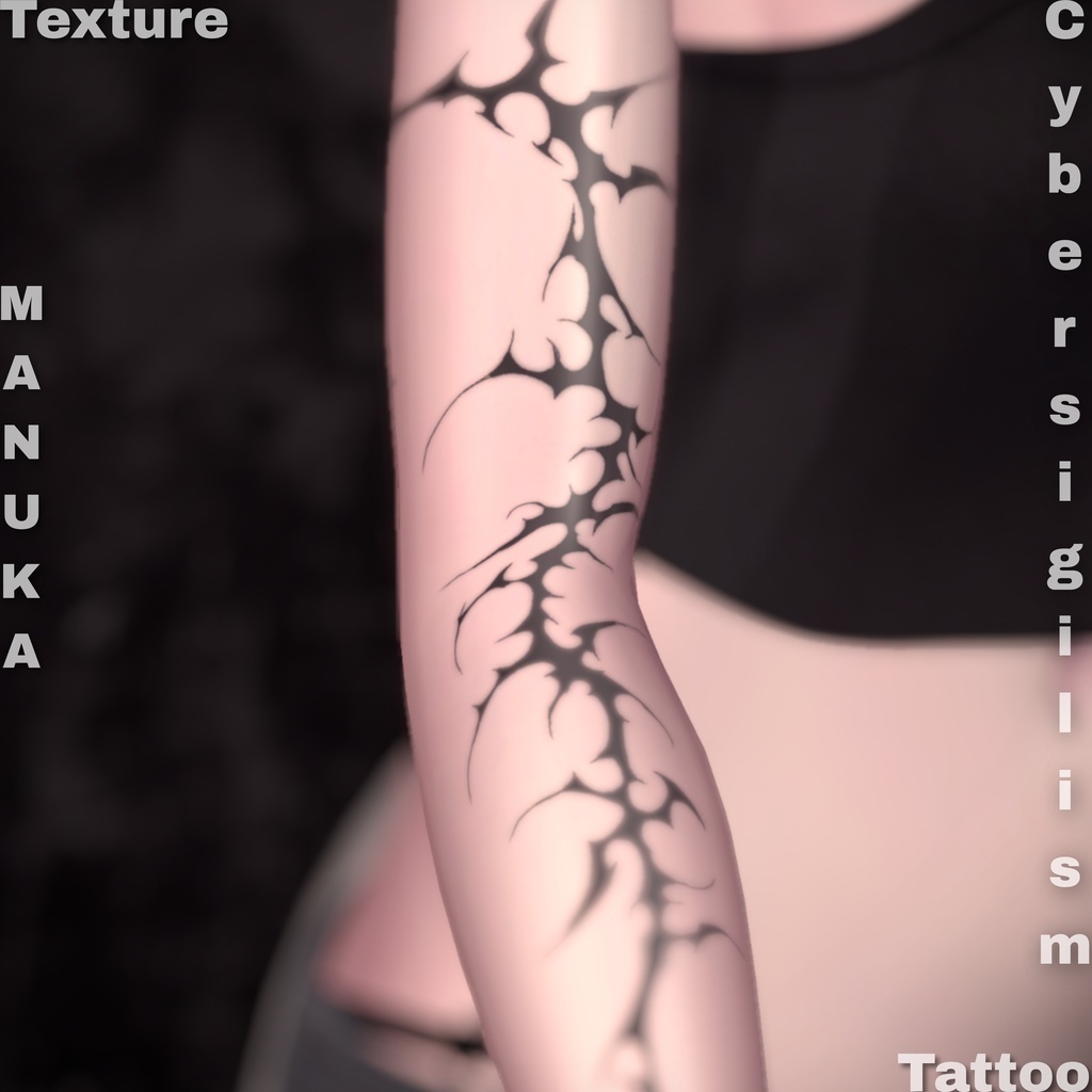 【全アバター汎用】Cyber Sigilism Tattoo【Texture】