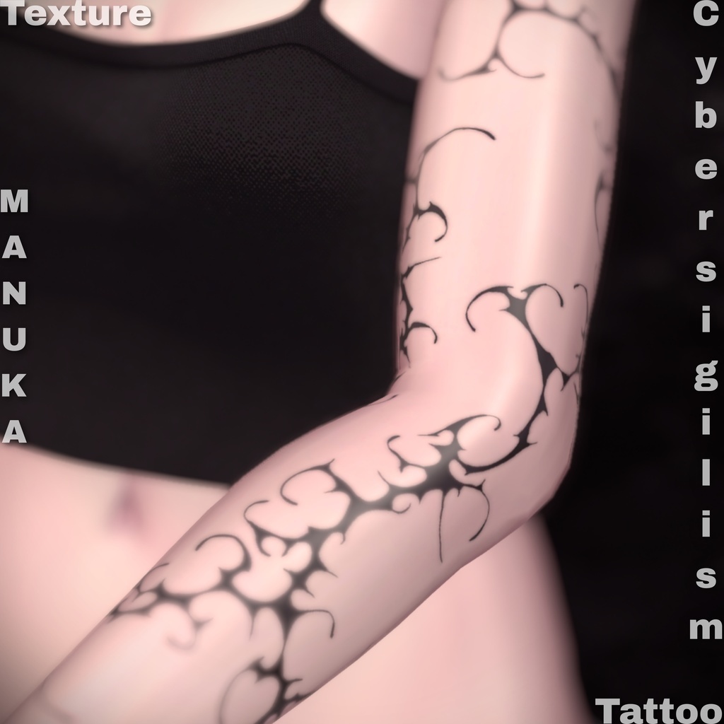 【全アバター汎用】Cyber Sigilism Tattoo【Texture】