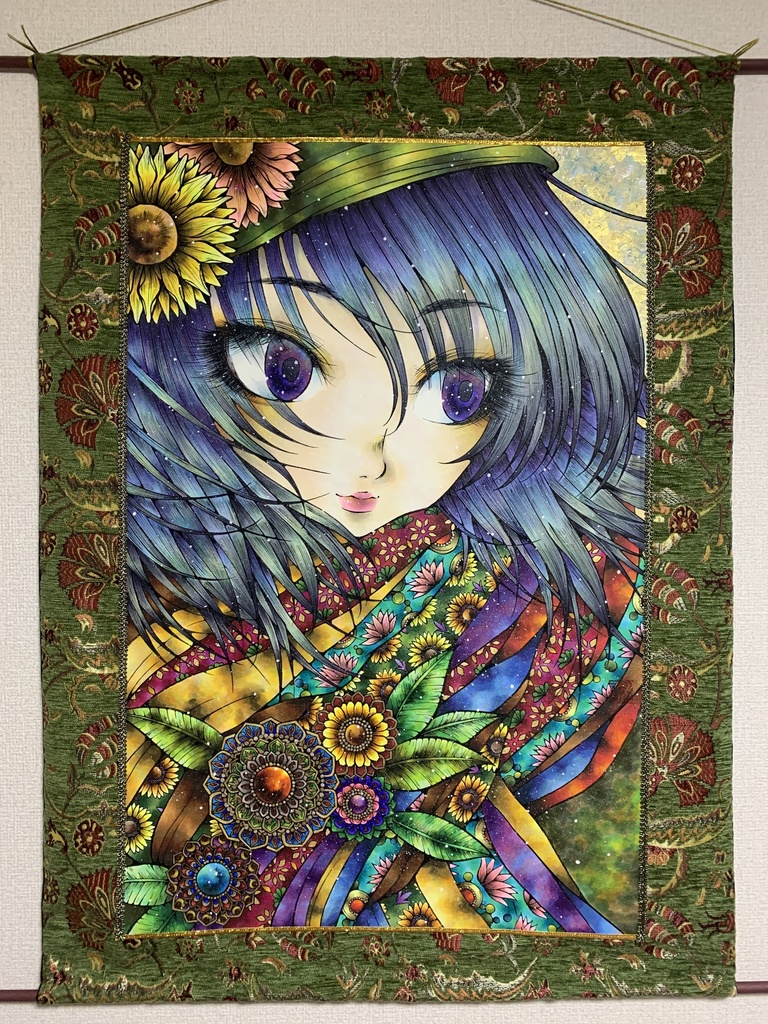 【原画タペストリー】マフラーとブローチ