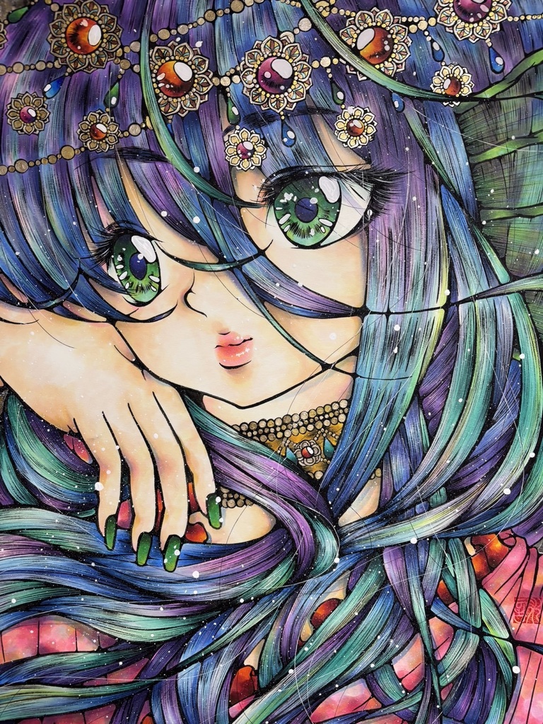 【原画タペストリー】Mermaid Gold