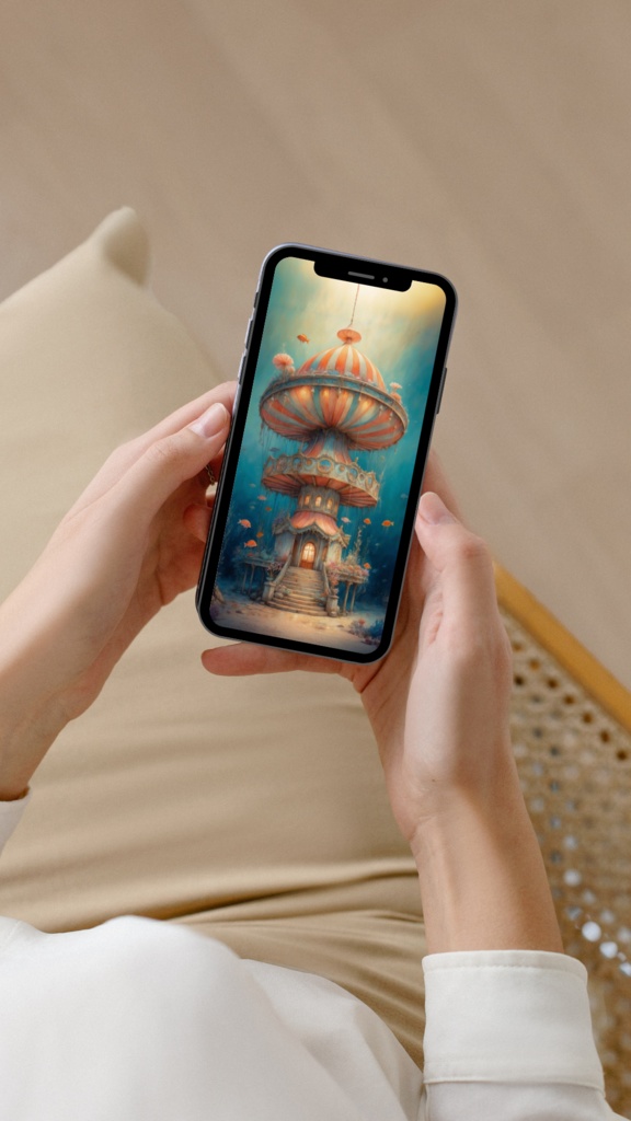 《泡が知らせる開演》スマホ壁紙3枚セット “Opening Signaled by Bubbles” Smartphone Wallpaper Set