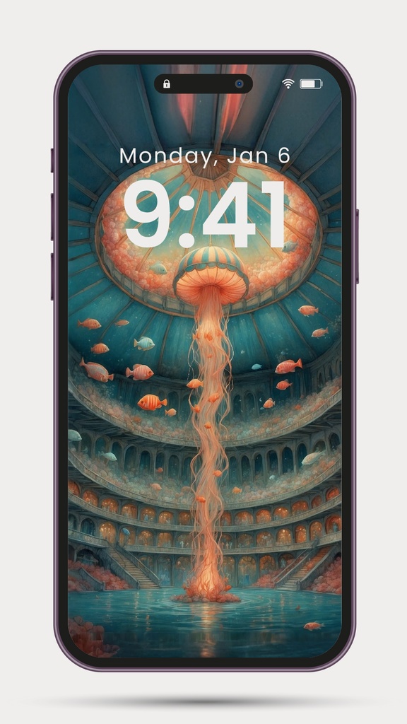 《クラゲの天幕》スマホ壁紙3点セット “The Tent of Jellyfish” Smartphone Wallpaper Set