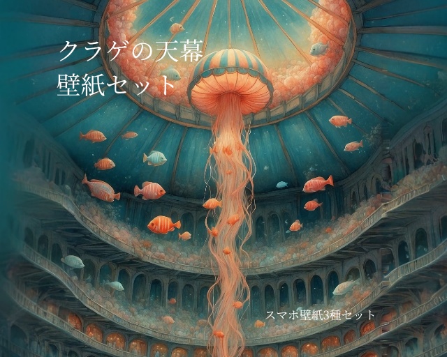 《クラゲの天幕》スマホ壁紙3点セット  “The Tent of Jellyfish” Smartphone Wallpaper Set