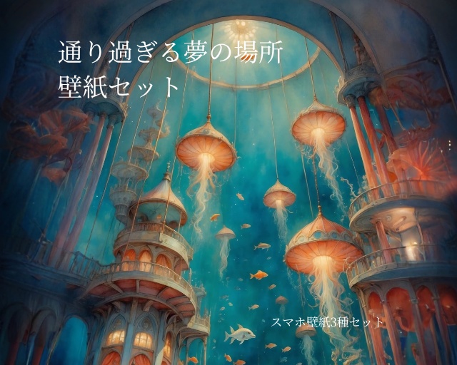 《通りすぎる夢の場所》スマホ壁紙3種 “A Place Where Dreams Pass Through” Wallpaper (3 Smartphone Sizes )
