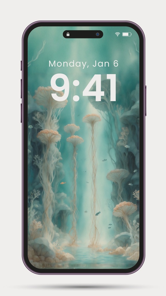 《海底の垂直庭園》スマホ壁紙セット(3サイズ) “The Vertical Garden Beneath” Smartphone Wallpaper Set (3 Sizes)