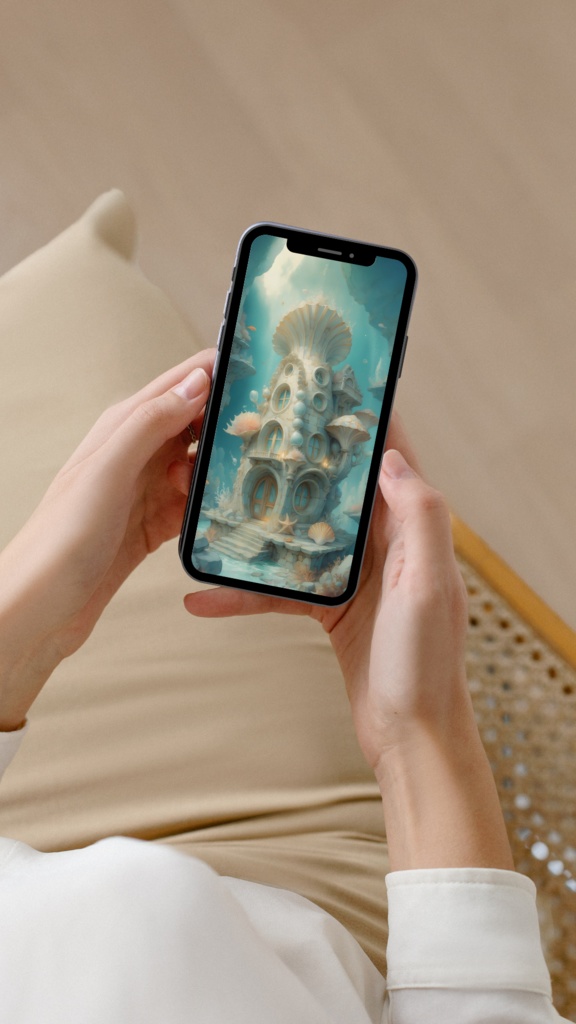 《海底建築シリーズ – 壁紙セット3作品》Sea Floor Architecture Series – 3-Wallpaper Set