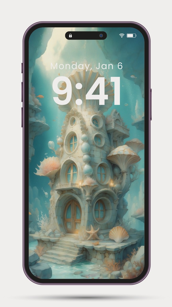 《海底建築シリーズ – 壁紙セット3作品》Sea Floor Architecture Series – 3-Wallpaper Set