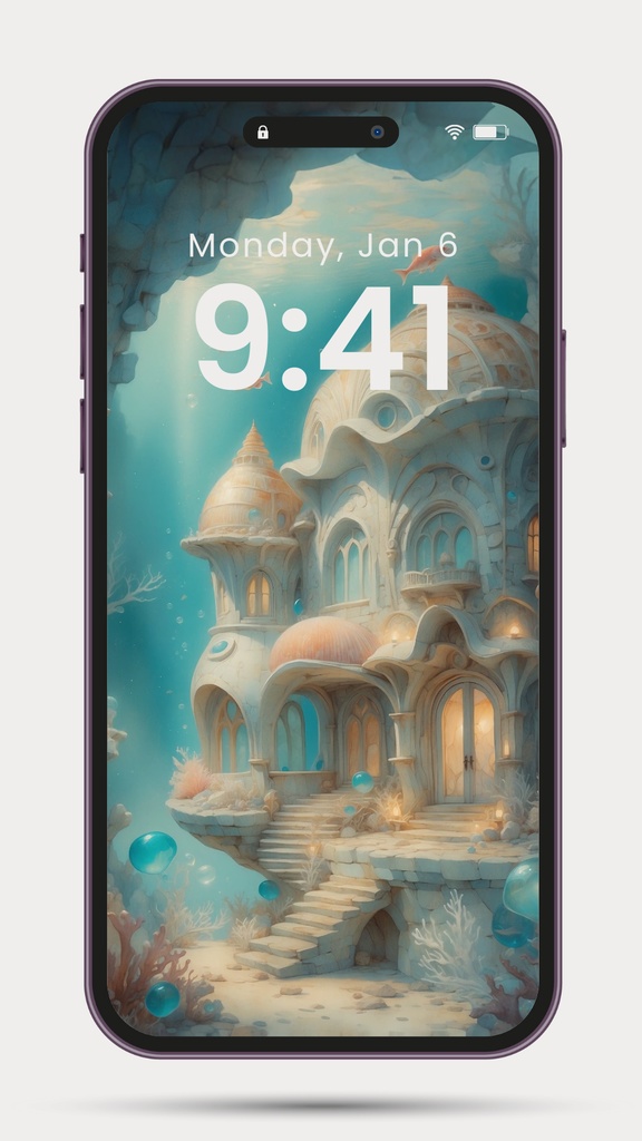 《海底建築シリーズ – 壁紙セット3作品》Sea Floor Architecture Series – 3-Wallpaper Set