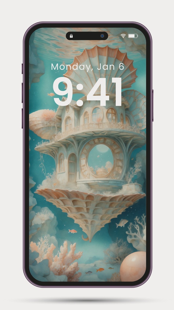 《海底建築シリーズ② – 壁紙セット3作品》 Sea Floor Architecture Series② – 3-Wallpaper Set