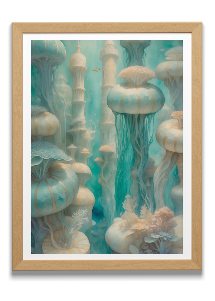 《蒼の柱に寄り添う白珊瑚の塔》ポスター&壁紙+motionセット “White Coral Towers Beside the Blue Pillars” Poster & Wallpaper + Motion Set