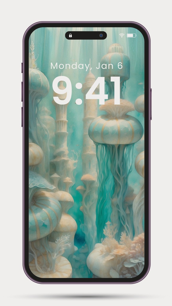 《蒼の柱に寄り添う白珊瑚の塔》ポスター&壁紙+motionセット “White Coral Towers Beside the Blue Pillars” Poster & Wallpaper + Motion Set