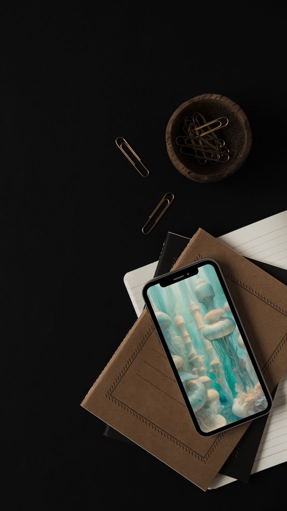 《蒼の柱に寄り添う白珊瑚の塔》ポスター&壁紙+motionセット “White Coral Towers Beside the Blue Pillars” Poster & Wallpaper + Motion Set