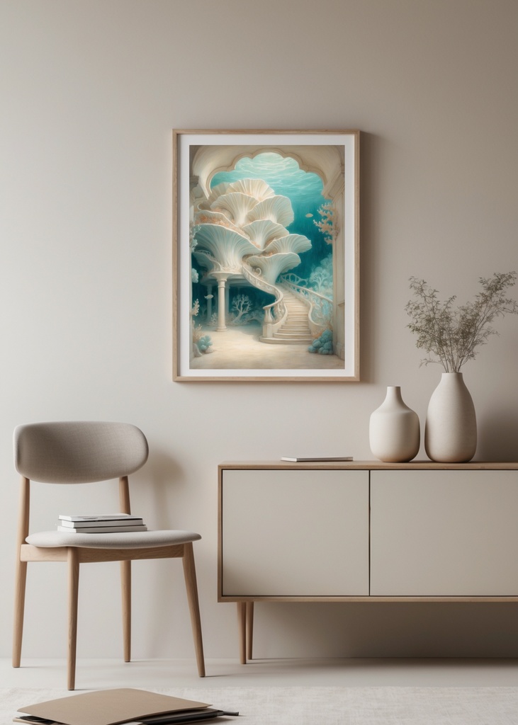 《水底建築のアーチをめぐる》ポスター&壁紙+motionセット “Around the Undersea Arched Structures” Poster & Wallpaper + Motion Set