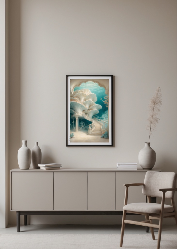 《水底建築のアーチをめぐる》ポスター&壁紙+motionセット “Around the Undersea Arched Structures” Poster & Wallpaper + Motion Set