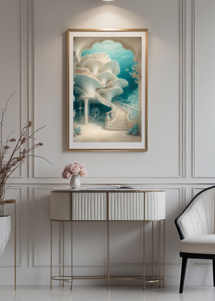 《水底建築のアーチをめぐる》ポスター&壁紙+motionセット “Around the Undersea Arched Structures” Poster & Wallpaper + Motion Set