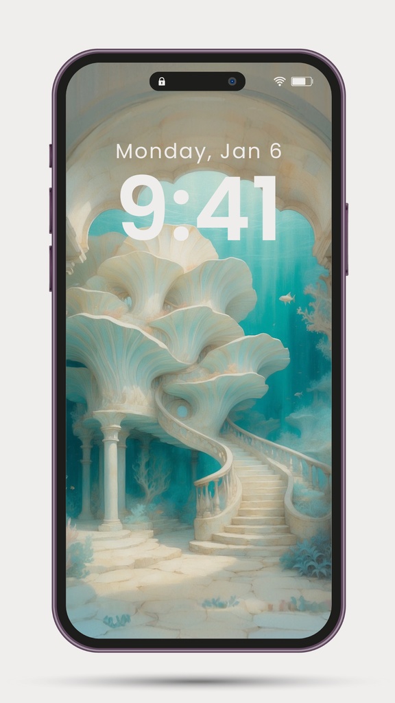 《水底建築のアーチをめぐる》ポスター&壁紙+motionセット “Around the Undersea Arched Structures” Poster & Wallpaper + Motion Set