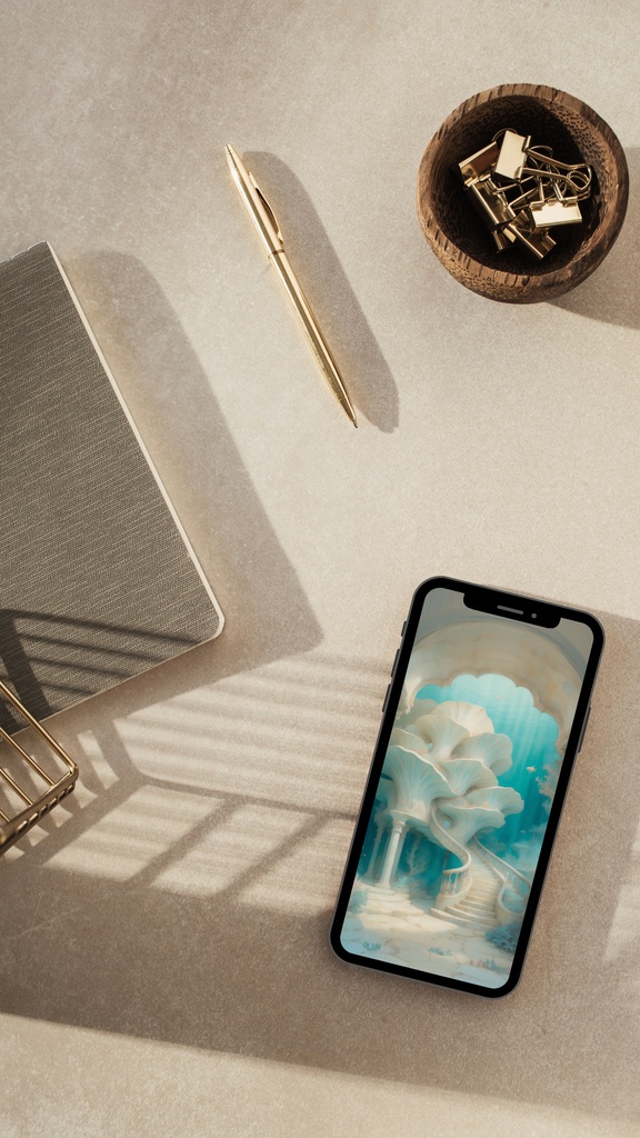 《水底アーチ建築コレクション》ポスター&壁紙セット(A3縦+スマホ壁紙3サイズ) “Undersea Arch Architecture Collection” Poster & Wallpaper Set (A3 Vertical + 3 Smartphone Sizes)