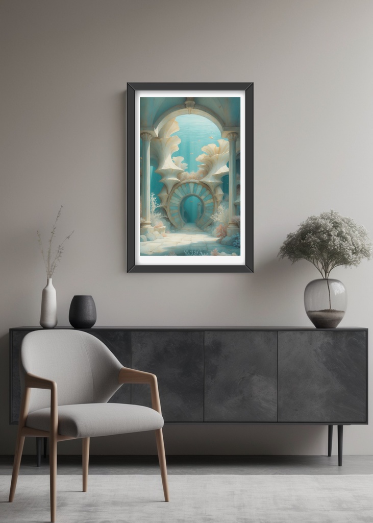 《水底アーチ建築コレクション》ポスター&壁紙セット(A3縦+スマホ壁紙3サイズ) “Undersea Arch Architecture Collection” Poster & Wallpaper Set (A3 Vertical + 3 Smartphone Sizes)