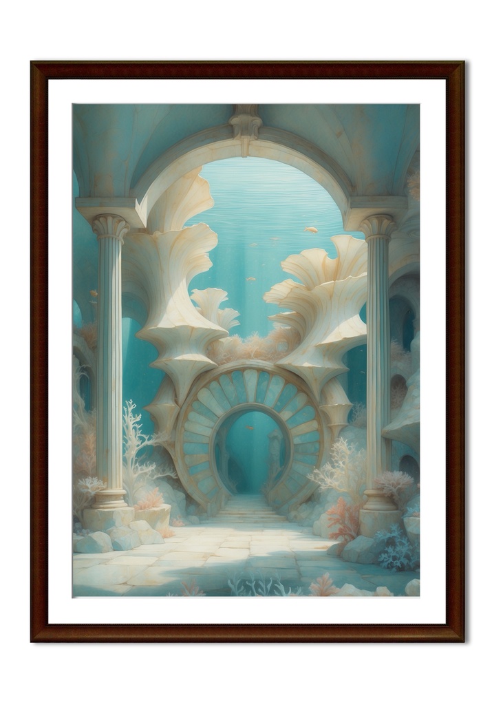 《水底アーチ建築コレクション》ポスター&壁紙セット(A3縦+スマホ壁紙3サイズ) “Undersea Arch Architecture Collection” Poster & Wallpaper Set (A3 Vertical + 3 Smartphone Sizes)