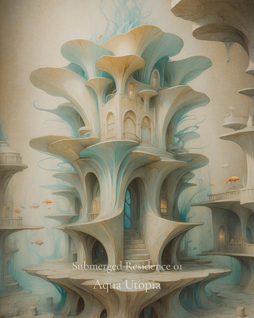 海底住居 01|Submerged Residence 01|スマホ壁紙 / Phone Wallpaper