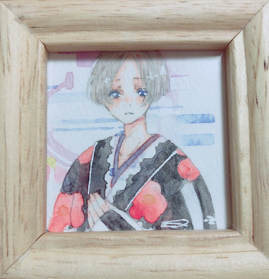 ミニ水彩画『みてみて』